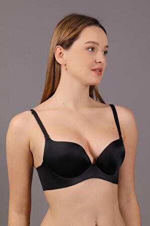 Kadın Lotus Lazer Kesim Push-Up Siyah Sütyen 336045