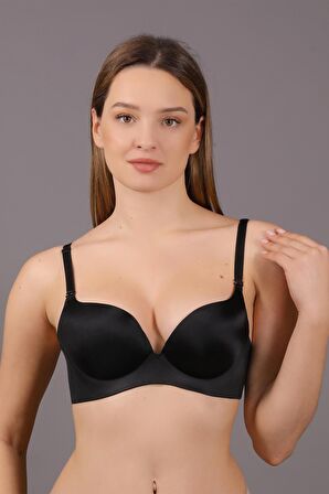 Kadın Lotus Lazer Kesim Push-Up Siyah Sütyen 336045