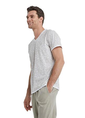 Erkek Kısa Kol Sütlü Kahve Pijama Takımı C9T6N4O04