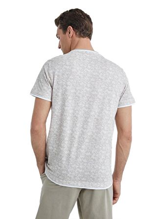 Erkek Kısa Kol Şortlu Sütlü Kahve Pijama Takımı C1T7N4O04
