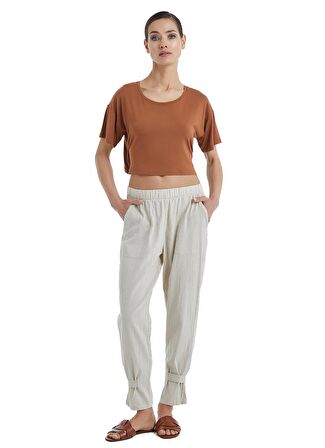 Kadın Kısa Kol Tarçın Pijama Takımı C4T9N3O06-