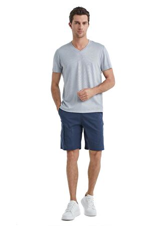 Erkek Kısa Kol Şortlu Gri Pijama Takımı C8T0N5O04-