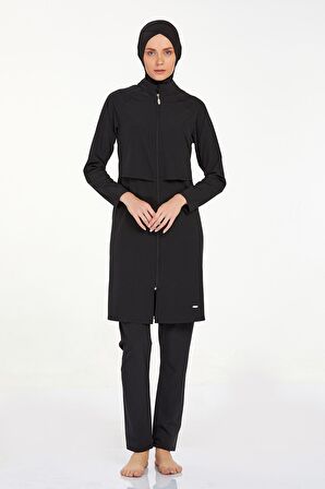 Kadın Büyük Beden Tam Tesettür Siyah Haşema C3T8N5O4