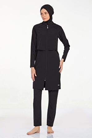 Kadın Büyük Beden Tam Tesettür Siyah Haşema C3T8N5O4