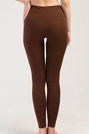 Kadın Çift Taş İşlemeli Şardonlu İnce Yumuşacık Kumaş Kahverengi Termal Alt C1T5N1O504