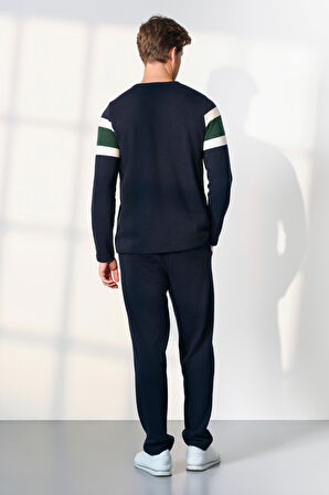 Erkek Uzun Kol Milano Ribana Lacivert Pijama Takım C7T4N5O4