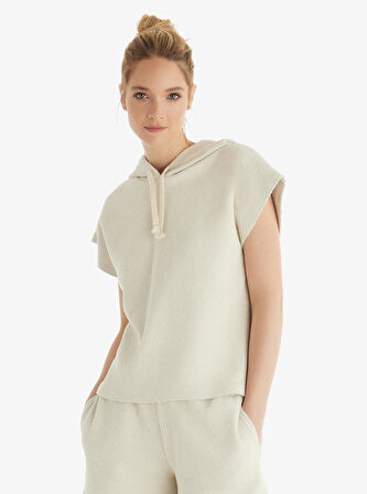 Kadın Premium Kısa Kol Şortlu Bej Ev Giyim 60554-55