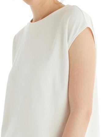 Kadın Kısa Kol Modal Krem T-Shirt Pantolon Takım 60561-63