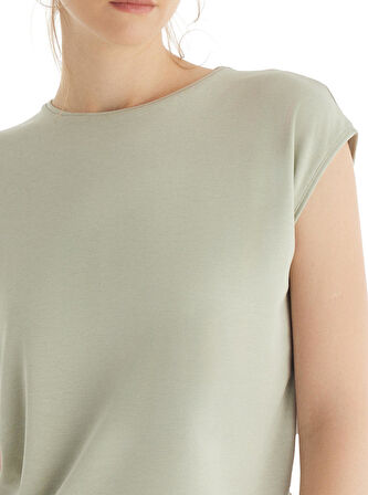 Kadın Modal Kısa Kol Yeşil T-Shirt Pantolon Takım 60561-63