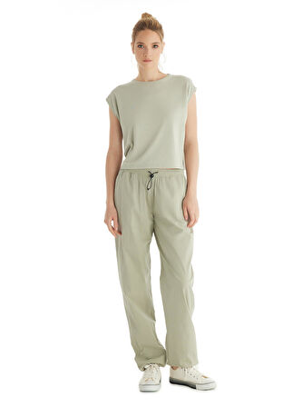 Kadın Modal Kısa Kol Yeşil T-Shirt Pantolon Takım 60561-63