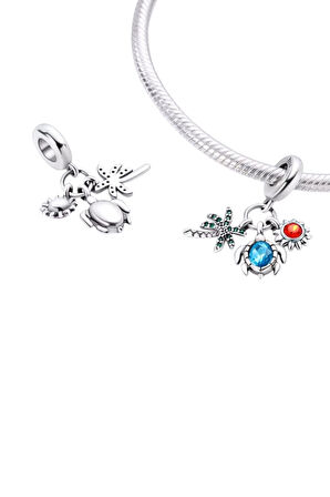 Palmiye, Kaplumbağa ve Güneş Charm