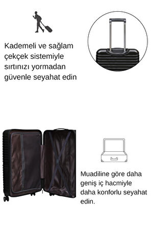 Kabin Boy %100 Polikarbon Valiz Siyah 1811