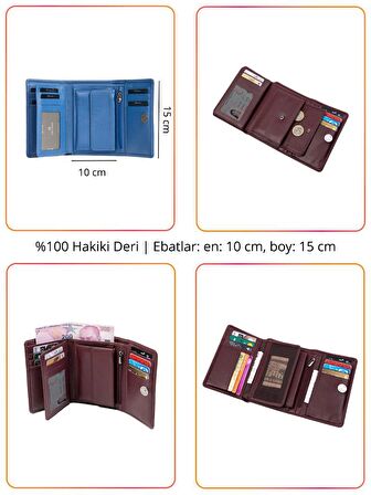Grande Hakiki Deri Kadın Cüzdan Vizon 2628
