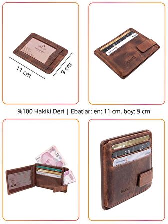 Grande Hakiki Deri Erkek Cüzdan Kartlık Taba 544-M