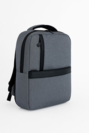 3 Bölmeli Okul Sırt Çantası (Laptop Bölmeli) Gri 2122