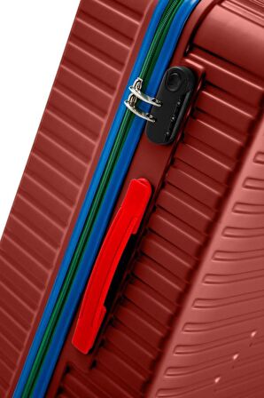 Orta Boy %100 Polikarbon Valiz 4x2 Teker Bordo 1088