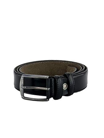 %100 Hakiki Deri Kemer Erkek Klasik Battal Boy Kemer Siyah 0180