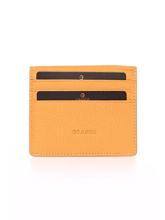 Grande Hakiki Deri Erkek Kartlık Cüzdan Sarı 762