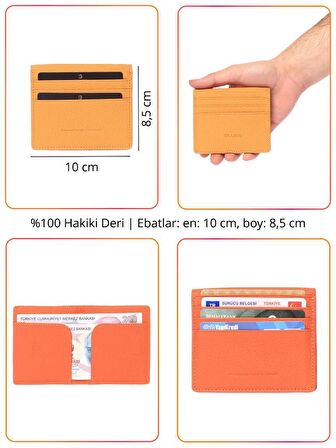 Grande Hakiki Deri Erkek Kartlık Cüzdan Sarı 762