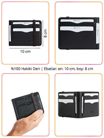Grande Hakiki Deri Erkek Kartlık Siyah 755