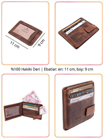 Grande Hakiki Deri Erkek Cüzdan Kartlık Kahve 544-M
