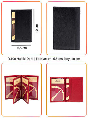 Grande Hakiki Deri Erkek Kartlık Kırmızı 825