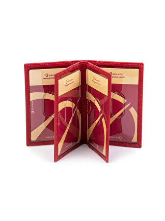 Grande Hakiki Deri Erkek Kartlık Kırmızı 825