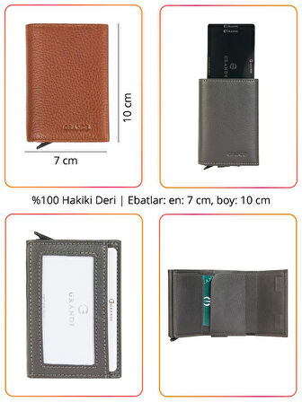 Grande Hakiki Deri Erkek Cüzdan Taba 725