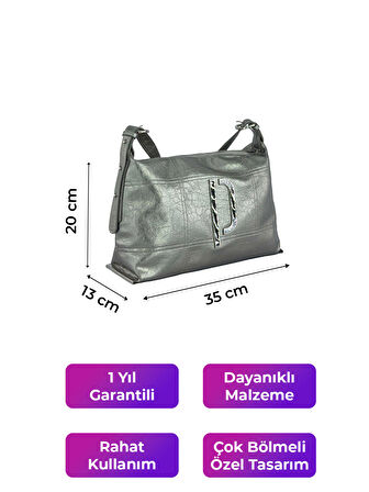 Kriste Bell Çapraz Askılı Kadın Çanta Pewter 26552