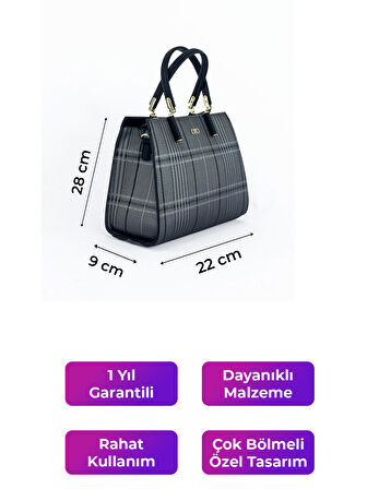 Kriste Bell Kadın Çanta Ekose - Platin 7406-E