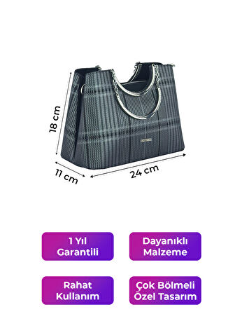 Kriste Bell Kadın Çanta Ekose Platin 7140