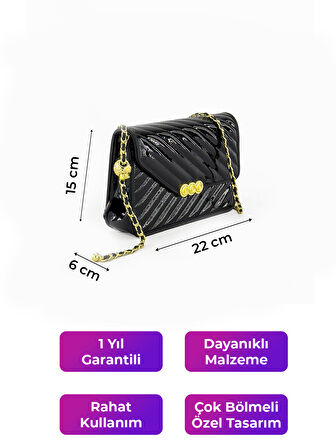 Kriste Bell Kadın Çanta Rugan Siyah 26468