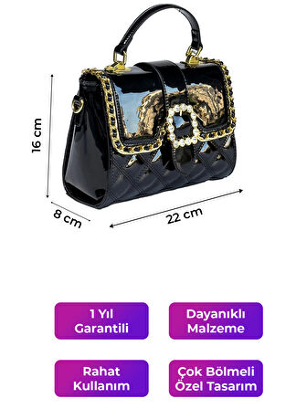 Kriste Bell Kadın Çanta Rugan Siyah 26498