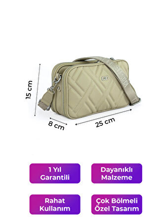 Kriste Bell Kadın Çapraz Askılı Çanta Bej 7146