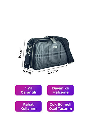 Kriste Bell Kadın Çapraz Askılı Çanta Platın Siyah 7146-E