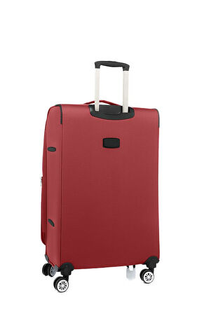 Louisiana Polo 2'li Valiz Seti Büyük ve Orta Boy Lüx Kumaş Valiz Bordo 2082