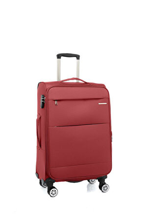 Louisiana Polo 2'li Valiz Seti Büyük ve Orta Boy Lüx Kumaş Valiz Bordo 2082