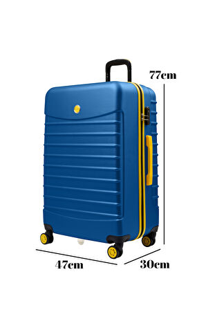 Büyük Boy Valiz 4x2 Teker Lacivert 1168