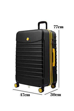 Büyük Boy Valiz 4x2 Teker Siyah 1168