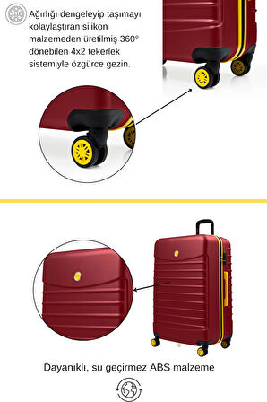 Kabin Boy Valiz 4x2 Teker Bordo 1168