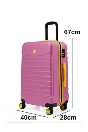 Orta Boy Valiz 4x2 Teker Pembe 1168