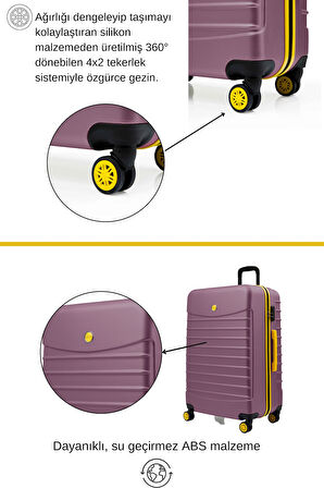 2'li Valiz Seti Büyük Boy - Orta Boy Rose 1168