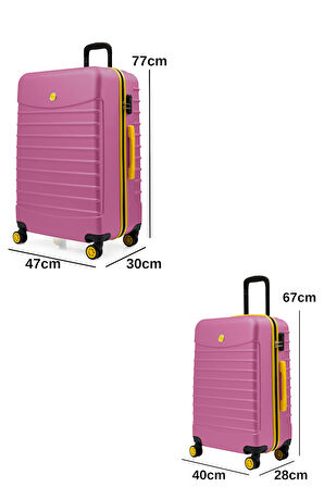 2'li Valiz Seti Büyük Boy - Orta Boy Pembe 1168