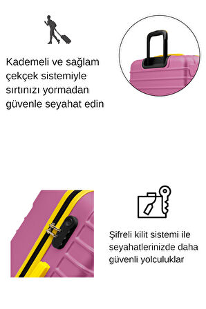 2'li Valiz Seti Büyük Boy - Orta Boy Pembe 1168