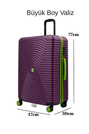 Büyük Boy Valiz 4x2 Teker Mor 1169