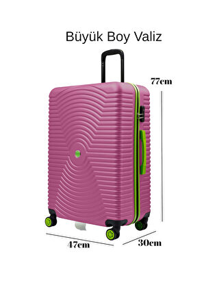 Büyük Boy Valiz 4x2 Teker Pembe 1169