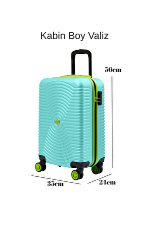 Kabin Boy Valiz 4x2 Teker Su Yeşili 1169