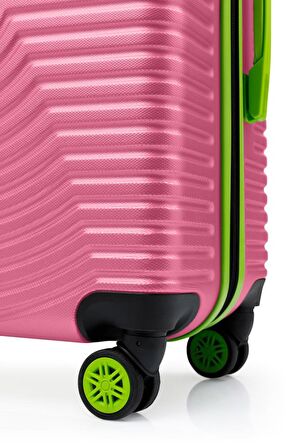 2'li Valiz Seti Büyük Boy - Kabin Boy Pembe 1169