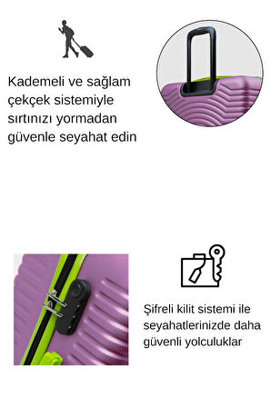 2'li Valiz Seti Büyük Boy - Kabin Boy Rose 1169