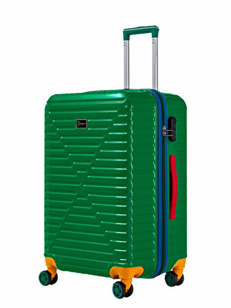 Orta Boy %100 Polikarbon Valiz 4x2 Teker Yeşil 1088